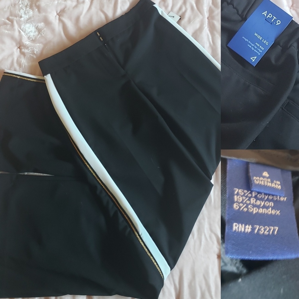 NWT Wide leg side stripe pants